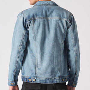 Custom Men Fashion Denim <b>Jean</b> Work Jacket OEM service Casual Streetwear Classic Turn Down Collar Cotton Jacket - Product Image 4