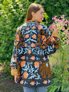 Fabricant OEM Veste brodée doublée Sherpa bohème pour femmes Manteau Boho d'hiver chaud avec motif floral coloré Artisan - Product Image 5