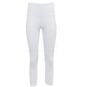 Women's High Quality Elastic Waist Yoga Leggings New Design Breathable Sports Pants Solid <b>Pattern</b> <b>Tights</b> for Workout - Product Image 4