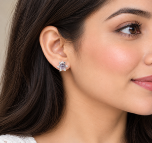 Pendientes de diseño artesanal con elegante piedra de ametrino púrpura en plata de ley 925 para mujeres y niñas. - Product Image 2