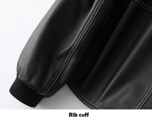 2025, chaquetas de cuero con botones delanteros para mujer, chaqueta de cuero genuino para mujer, chaqueta Bomber de cuero - Product Image 6