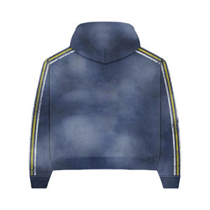 Chándal personalizado con hombros caídos para mujer, 50% Algodón, 50% poliéster, chándal recortado, conjunto de chándal lavado con ácido Vintage - Product Image 3