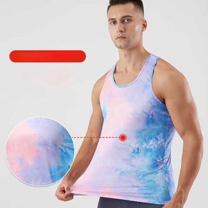 Gilet d'entraînement polyvalent respirant tie-dye pour hommes, séchage rapide, fitness, gilet sans manches, tissage tricoté pour la musculation - Product Image 6