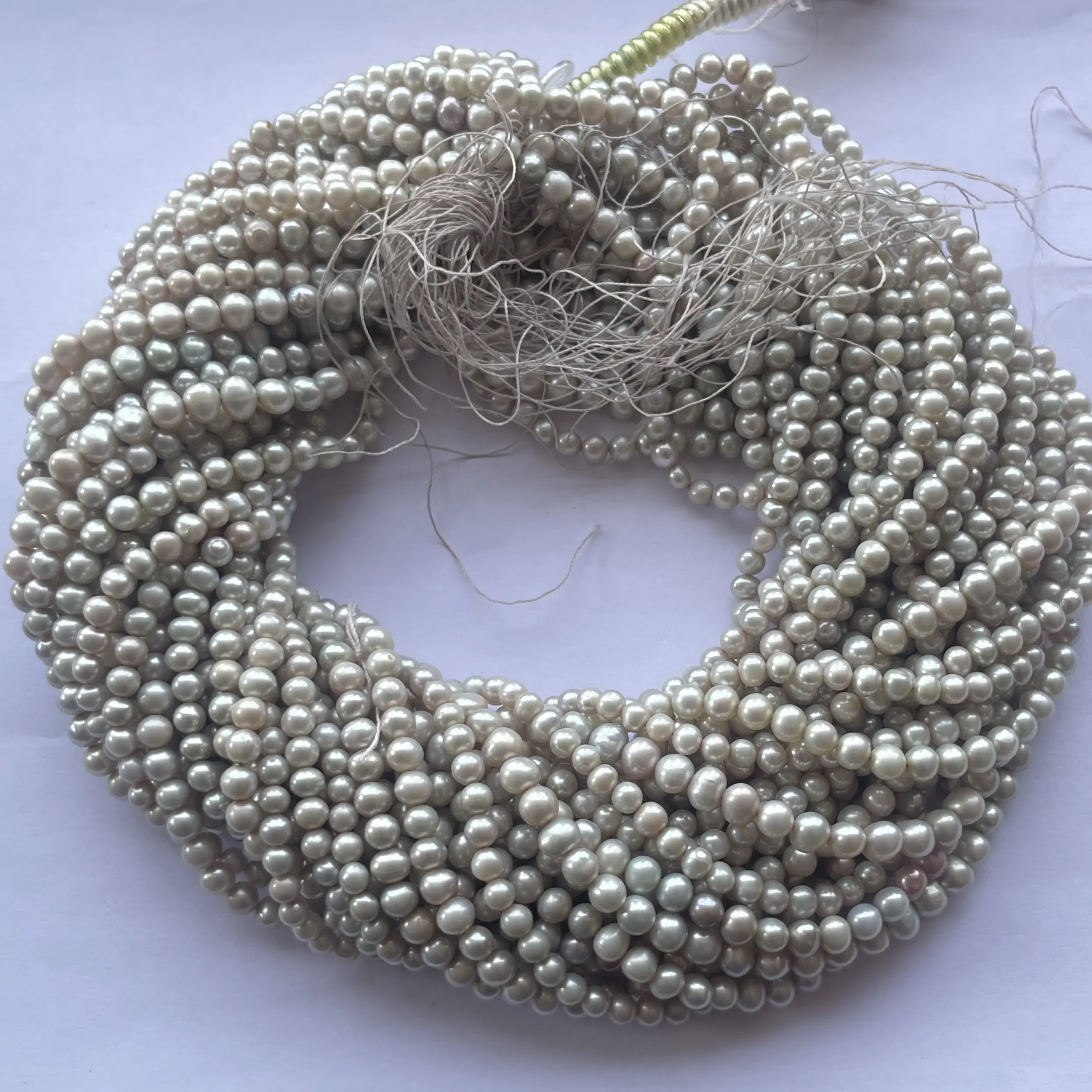 4mm 5mm 6mm Natural Grey Gray Freshwater Pearl Stone Round Beads Strand Wholesale Pearls Hot Selling Top Product Sale New Stock