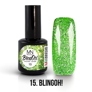 UV LED Glitter Gel Polish Color - Made in EU - CPNP - Green - Gel Polish BlingOh! 15 - 12 ml - Mystic Nails - Product Image 1
