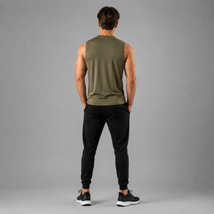 Camiseta sin mangas con capucha para hombre, para culturismo, transpirable, de algodón, para entrenamiento, color verde oliva, talla XL - Product Image 5