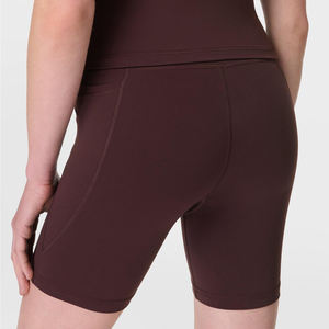 Shorts Deportivos de Cintura Alta para Mujer, Sin Costuras, Personalizados, con Bolsillo Lateral, Cintura Elástica, Transpirables y Cómodos - Product Image 3