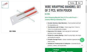 <b>Wire</b> Wrapping Mandrel Set With Pouch Jewelry Making Tool Stainless Steel Multi Size Ring Loop |Item No GS-195A - Product Image 3