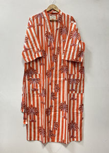 Indian Summer Floral Luxury Vintage Cotton Soft Front Bikini Print <b>Kimono</b> Robe Dress Women <b>Long</b> Beach Cover Swim Night Sleep - Product Image 2