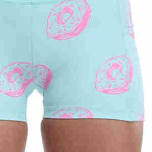 Pantalones cortos con logotipo personalizado para mujer, ropa deportiva para correr, gimnasio, yoga, sublimado, cintura elástica, pantalones cortos estampados para mujer - Product Image 6