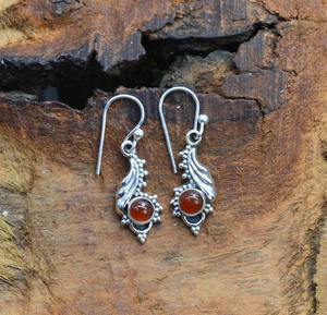 Classical <b>Earrings</b> Jewelry For Women Silver Boho Style Jewelry 925 Sterling Silver Carnelian Gemstone <b>Handmade</b> <b>Earrings</b> Gift - Product Image 5