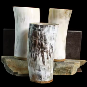 Verre à boire en corne de buffle de meilleure qualité Agate polie verre à liqueur de bière de fête de mariage par l'artisanat en croissant - Product Image 4