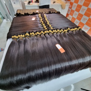 Remi ผมต่อผมแท้สีดำธรรมชาติเป็นมัดผมตรง - Product Image 4