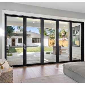 Puerta corredera de vidrio exterior de aleación de aluminio de estilo francés personalizada NFRC AS-2047 superficie acabada de aislamiento térmico silencioso - Product Image 5