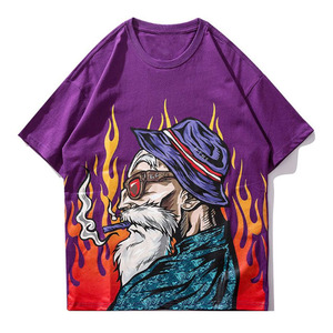 T-Shirt en coton de style Hip Hop Offre Spéciale couleurs de mélange assorties solides impression de logo personnalisé tissu de Jersey respirant grande taille - Product Image 1