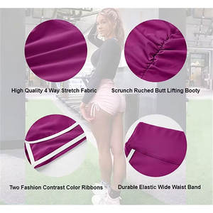 Pantalones cortos de botín para mujer, pantalones cortos ajustados de Color sólido a la moda, pantalones cortos transpirables de cintura alta básicos informales - Product Image 4