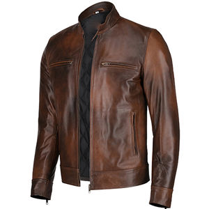Nouveauté Style tendance Veste vintage à manches longues en cuir véritable personnalisée et originale qualité supérieure pour hommes - Product Image 1