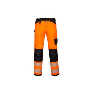 Pantalon de travail Cargo haute visibilité pour hommes Pantalon en toile de coton extensible à taille élastique Pantalon confortable et respirant - Product Image 1