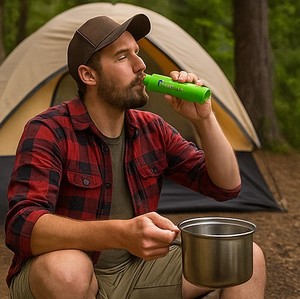 Calidad FS002GR Pajita de filtro de agua de 3 etapas de PVC de plástico portátil para piragüismo elimina bacterias - Product Image 1