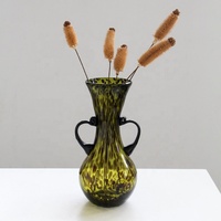 Vases en verre soufflé à la bouche Bixuan, motif écaille de tortue, avec poignée en boucle, vase de table, porte-fleurs, centre de table de mariage, décoration moderne pour la maison