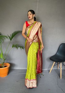 PURA PAITHANI SEDA SAREE CON PAITHANI RICO TEJIDO PALLU - Product Image 2