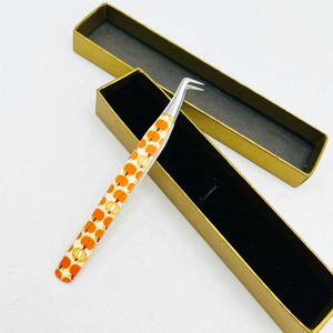 Pince à épiler d'extension de cils en acier inoxydable à poignée diamantée blanche de qualité supérieure faite à la main forte douceur solide - Product Image 3