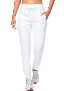 กางเกงวอร์มขายาวเอวสูงยืดแบบลำลองสำหรับผู้หญิงกางเกงวิ่งขาตรงมีกระเป๋าโลโก้สไตล์สตรีทแบบเรียบ - Product Image 5