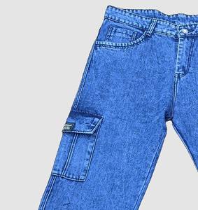 High Quality Woven Yarn Dyed Heavyweight Cotton Denim Cargo Jeans-Relaxed Fit Loose Multi-Pocket <b>Utility</b> Tactical PU Coated - Product Image 2