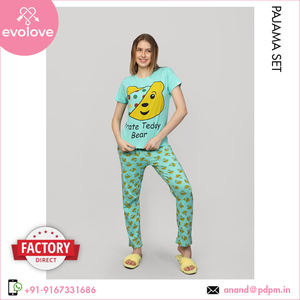 Meilleures ventes, ensemble pyjama deux pièces personnalisé OEM 100% coton pour femmes, robe de nuit très demandée pour se prélasser à la maison - Product Image 4