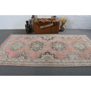 Vintage 5.2x9.9 ft Rug, Large Turkish Rug, <b>Red</b> Moroccan <b>Wool</b> Rug - Product Image 3