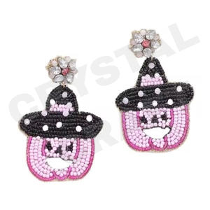 Tech Texas Parties Pendientes colgantes de moda especial Nueva llegada Cuentas de vidrio hechas a mano transfronterizas Conjunto de joyería dulce chapada en oro - Product Image 6