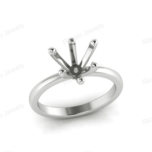 Xuất khẩu chất lượng 925 Sterling <span class=keywords><strong>Pre</strong></span> notched prong thiết lập mà không cần đá tùy chỉnh tim 8 mét mạ vàng cho phụ nữ món quà kỷ niệm - Product Image 2