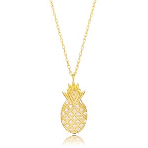 Trendy <b>Pineapple</b> Design Elegant Charm <b>Necklace</b> Pendant Turkish Wholesale Handmade 925 Sterling Silver Jewelry - Product Image 5
