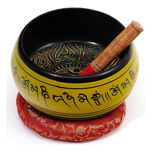 Cuenco tibetano de diseño personalizado hecho a mano indio para Yoga, meditación, sonido, curación, oración religiosa, cuencos de canto grabados - Product Image 1
