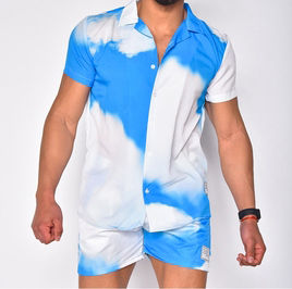 Ropa de calle personalizada, ropa deportiva de algodón para correr, chándal de gimnasio y pantalones cortos de sublimación de 2 piezas, Conjunto de camiseta para hombre - Product Image 2