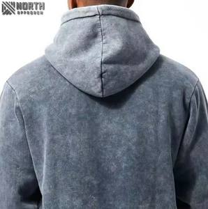 Oem Survêtement athlétique délavé à l'acide Survêtement à capuche avec poche kangourou pour homme urbain Streetwear Design OEM délavé à l'acide - Product Image 5