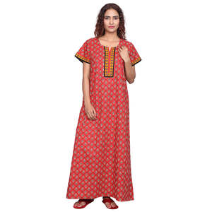 Chemise de nuit longue Evolve pour femme 100 % coton, super douce, décontractée, taille XL, imprimée (Bordeaux) - Product Image 3