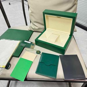 Boîte à montre pour homme de luxe verte, fabrication OEM directe d'usine, emballage cadeau en bois et cuir pour une seule montre, intérieur en velours PU, porte-bracelet - Product Image 4