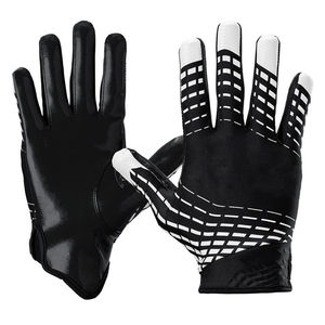 Gants de football américain imprimés personnalisés, couleur noire, adhérence durable, taille personnalisée, respirants, gants de receveur sportifs personnalisés - Product Image 1