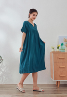 Robe pour dames élégante avec demi-manche Vente à chaud Printemps-Été Mousseline de soie Maxi Style décontracté Respirant Vente en gros Bohème Floral