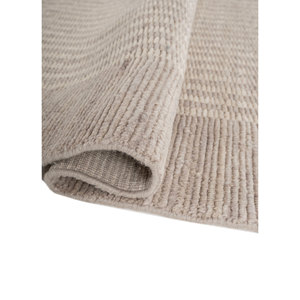 Alfombra Rectangular de Lana Hecha a Mano en Gris y Negro, Alfombra de Color Sólido para el Hogar, Pasillo, Sala de Estar, Dormitorio-HWL-440 - Product Image 2