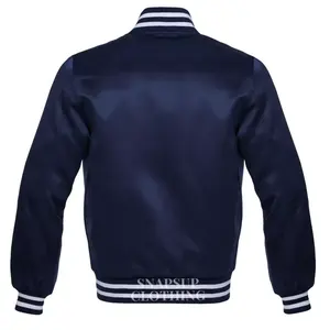 Dernière veste de baseball OEM personnalisée grande taille pour hommes style long veste universitaire en cuir pour l'hiver en toile pour les hommes - Product Image 2