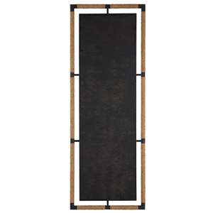 Đầy Đủ Chiều Dài Sàn Gương Với Tự Nhiên Sợi Dây Thừng Bọc Khung Đứng Nghiêng Gương Cho Phòng Ngủ Phòng Khách Trang Trí Nội Thất Màu Đen Kim Loại - Product Image 5