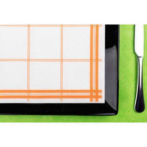 Serviettes imprimées Lyon orange 48x48cm, tissu doux et absorbant, B2B - Product Image 2