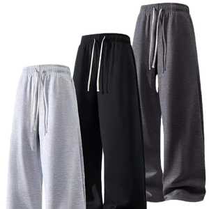 2025 OEM High Quality Vintage Sweatpants 100% Cotton French Terry Sweatpants <b>Men</b> Wide Leg <b>Loose</b> Fit <b>Trouser</b> - Product Image 1