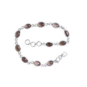 Plata de Ley 925 hecha a mano piedras preciosas ahumado Topacio pulsera joyería 925 sólido mejor calidad regalo de boda joyería de diseñador Natural - Product Image 1