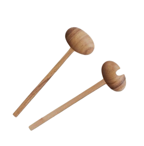 Ensemble de 2 cuillères et fourchettes à salade en bois de manguier pour la maison et les tables de mariage, ustensiles de service pour aliments - Product Image 3
