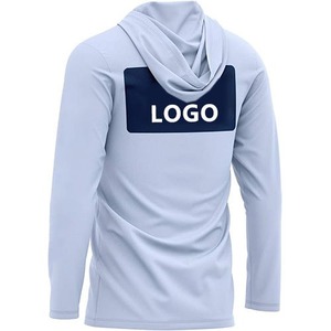 Sudadera con capucha de pesca de rendimiento para hombre, secado rápido y protección solar UPF50, camisa con capucha de Color sólido de poliéster, conjuntos al por mayor - Product Image 6
