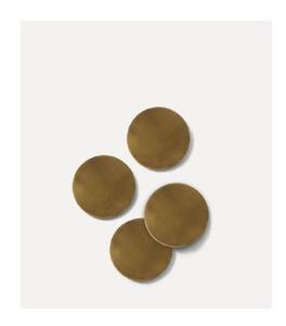 Ensemble de 4 sous-verres en métal poli doré avec texture martelée, parfaits pour une décoration de table élégante et un usage quotidien, en provenance d'Inde - Product Image 1