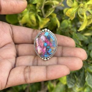 Wholesale Bohemian Natural Spiny <b>Turquoise</b> <b>Rings</b> 925 Silver Plated Fashionable Oyster <b>Turquoise</b> Jewelry for Women's Wedding - Product Image 2